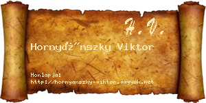 Hornyánszky Viktor névjegykártya