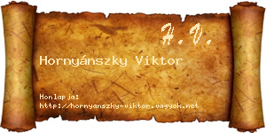Hornyánszky Viktor névjegykártya