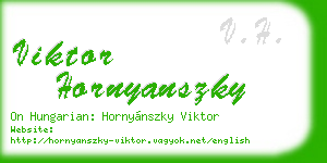 viktor hornyanszky business card
