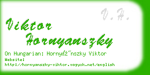 viktor hornyanszky business card